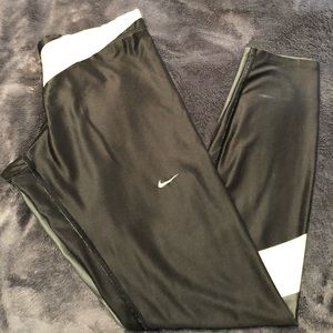 Nike Dri-Fit leggings neon yellow and black